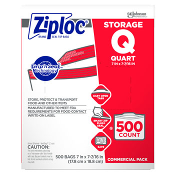 ZIPLOC QUART STORAGE BAGS