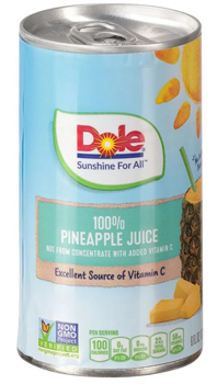 DOLE 6 OZ PINEAPPLE JUICE