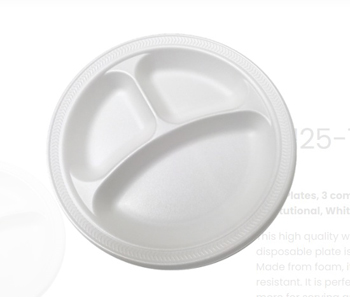 10.25" FOAM 3 COMPARTMENT PLATE