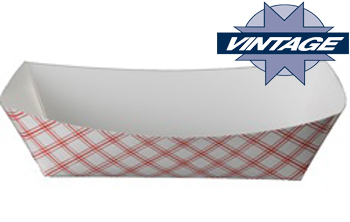 VINTAGE #25 RED PLAID 1/4 LB FOOD TRAY